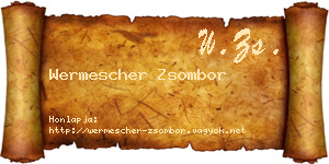 Wermescher Zsombor névjegykártya